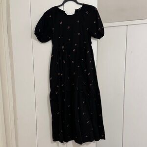 Madewell Black Dress with Floral Accents
